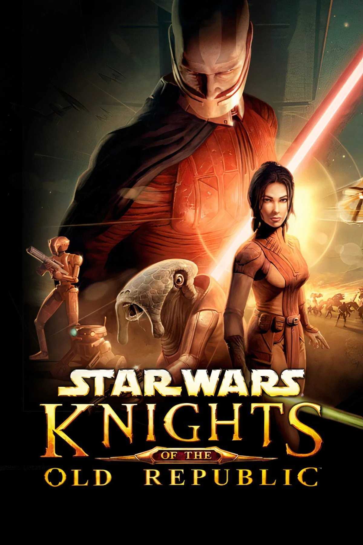 Nhóm anh hùng trong Star Wars Knights of the Old Republic đối mặt với kẻ thù trên phi thuyền