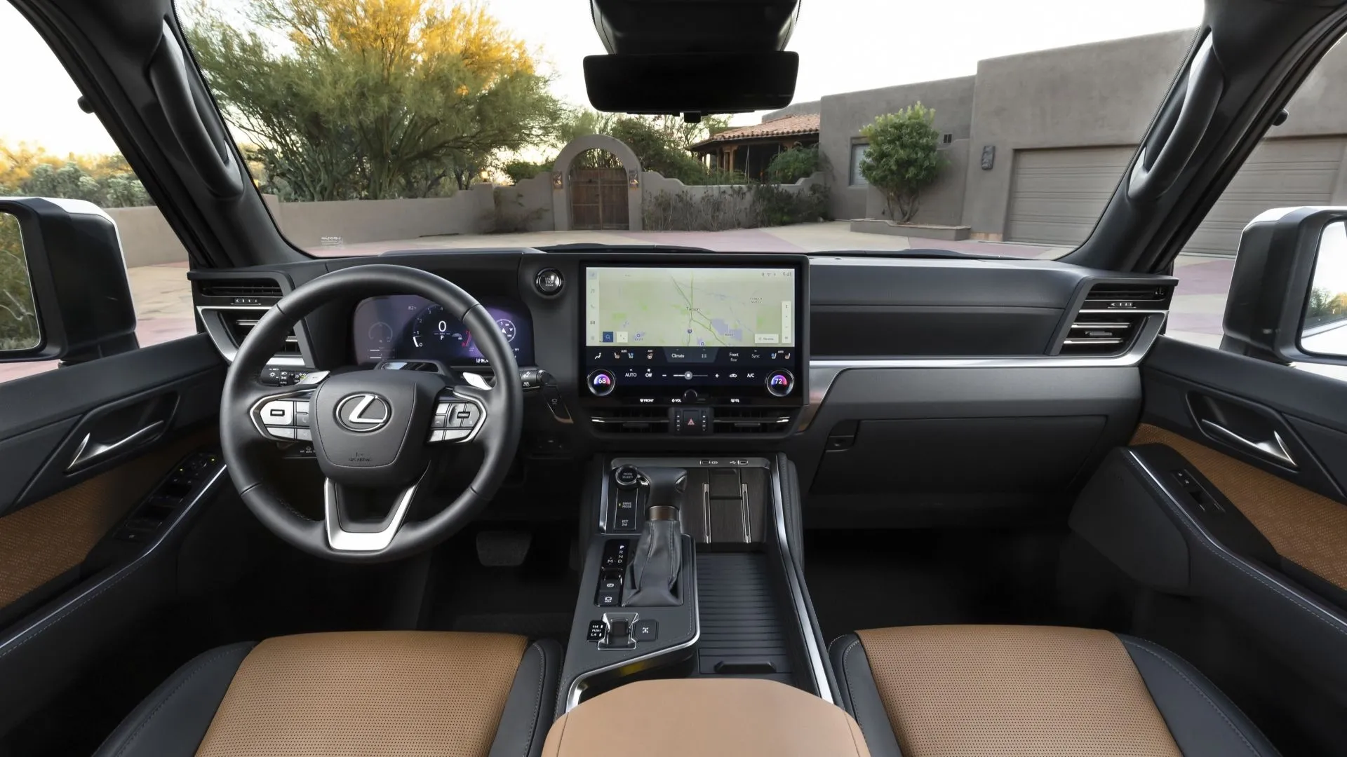 Nội thất sang trọng và tiện nghi của Lexus GX 2025 với màn hình lớn