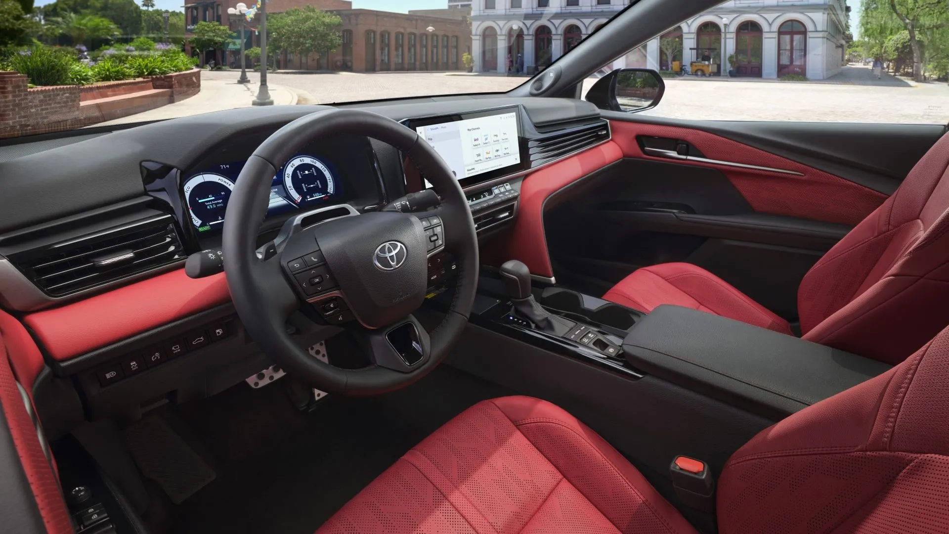 Nội thất Toyota Camry 2025 XSE với màn hình kỹ thuật số và ghế da