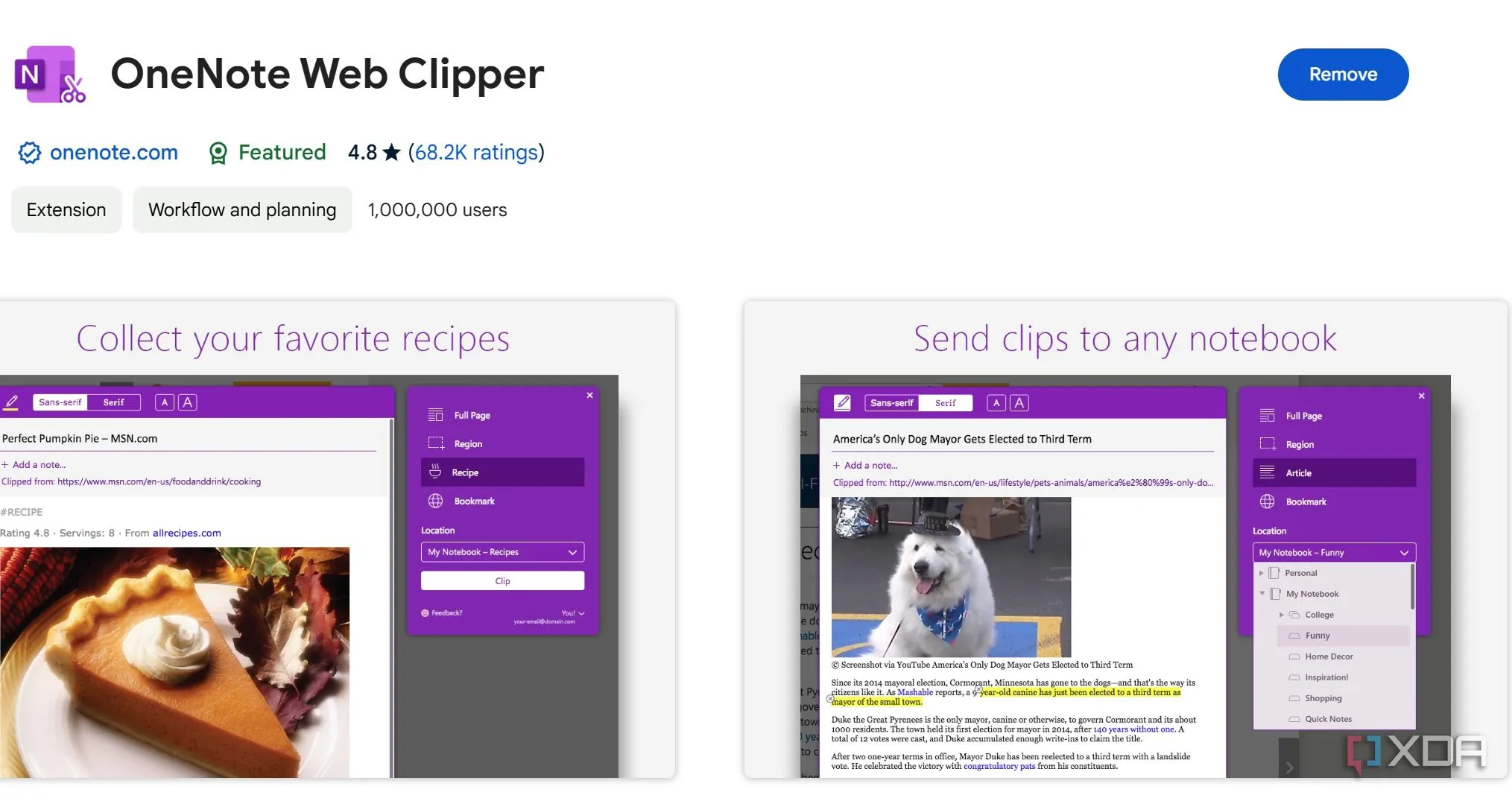 OneNote web clipper