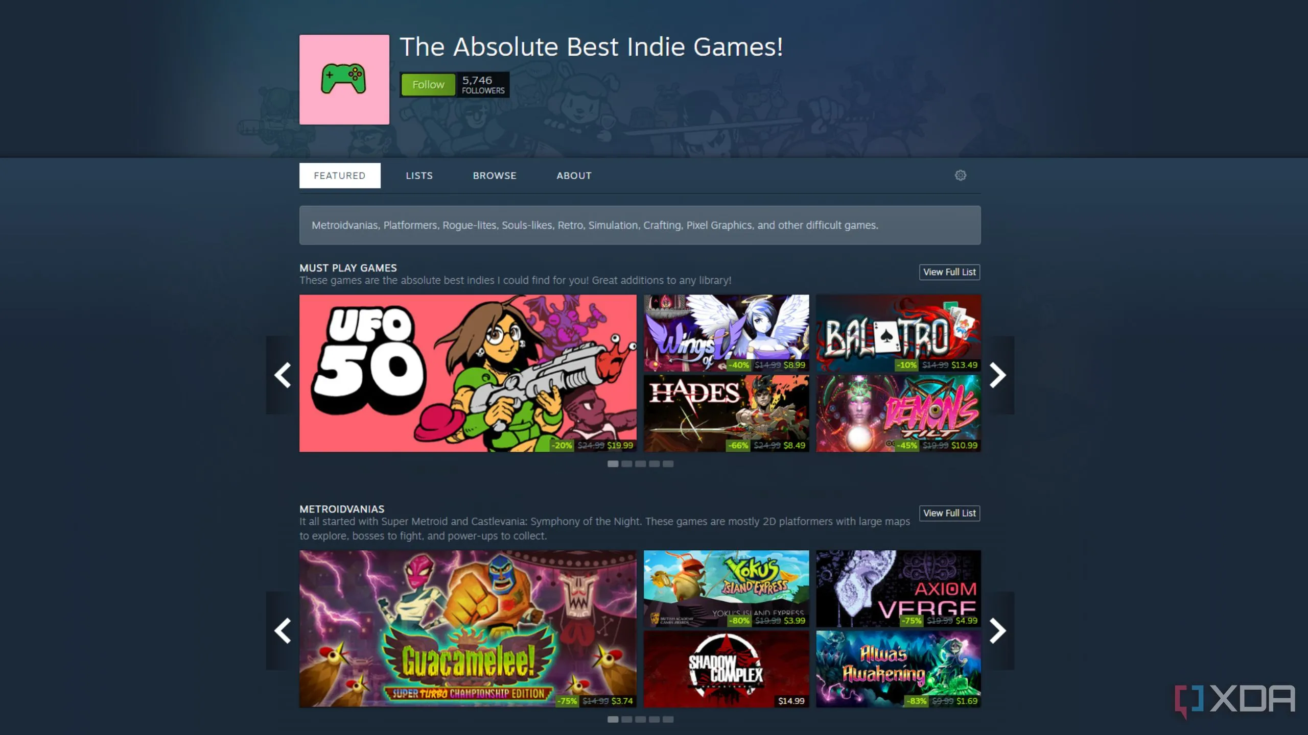 Playlist game indie trên Steam