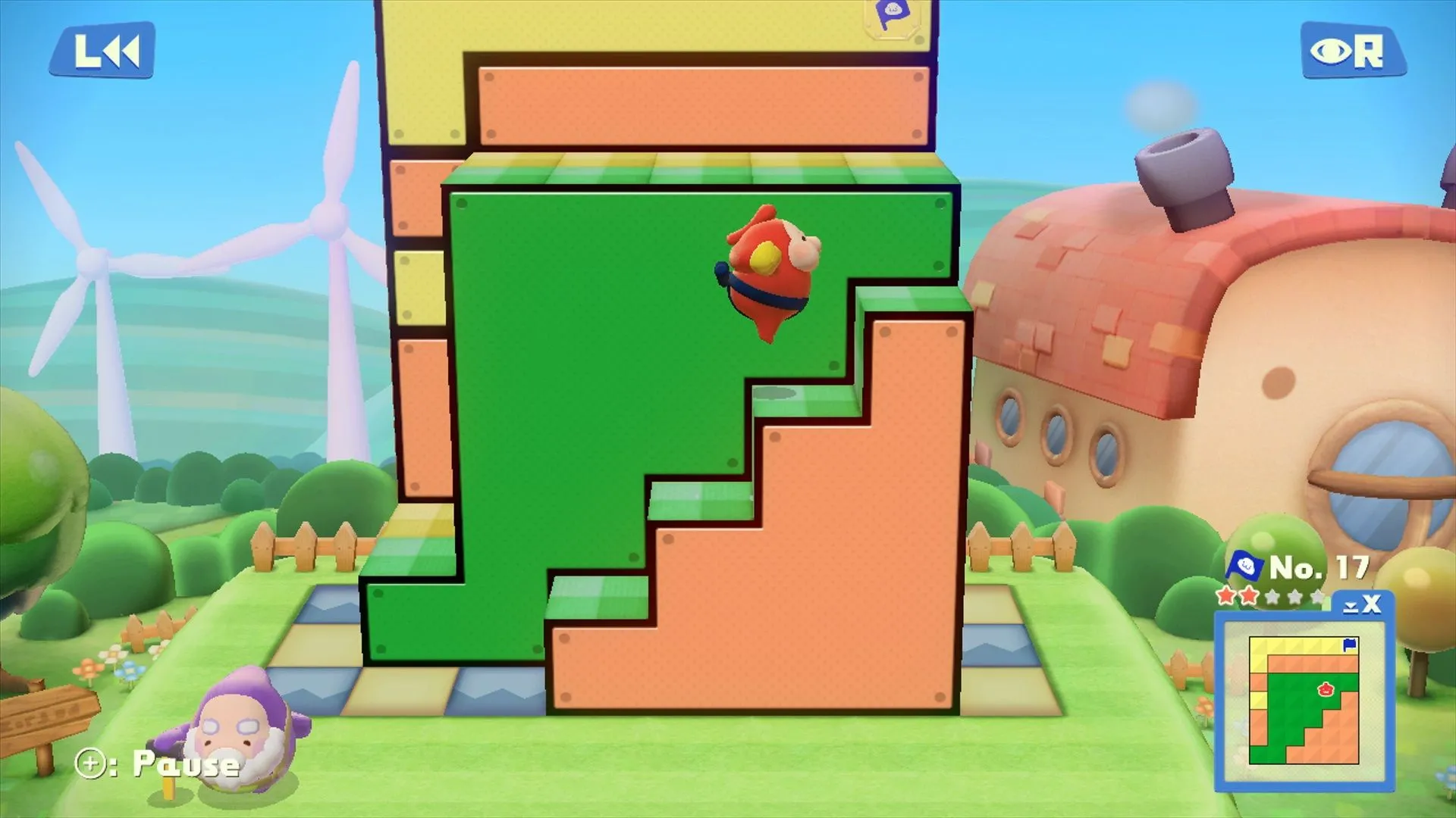 Pushmo World: Màn chơi trong Pushmo World trên Wii U với các khối đầy màu sắc