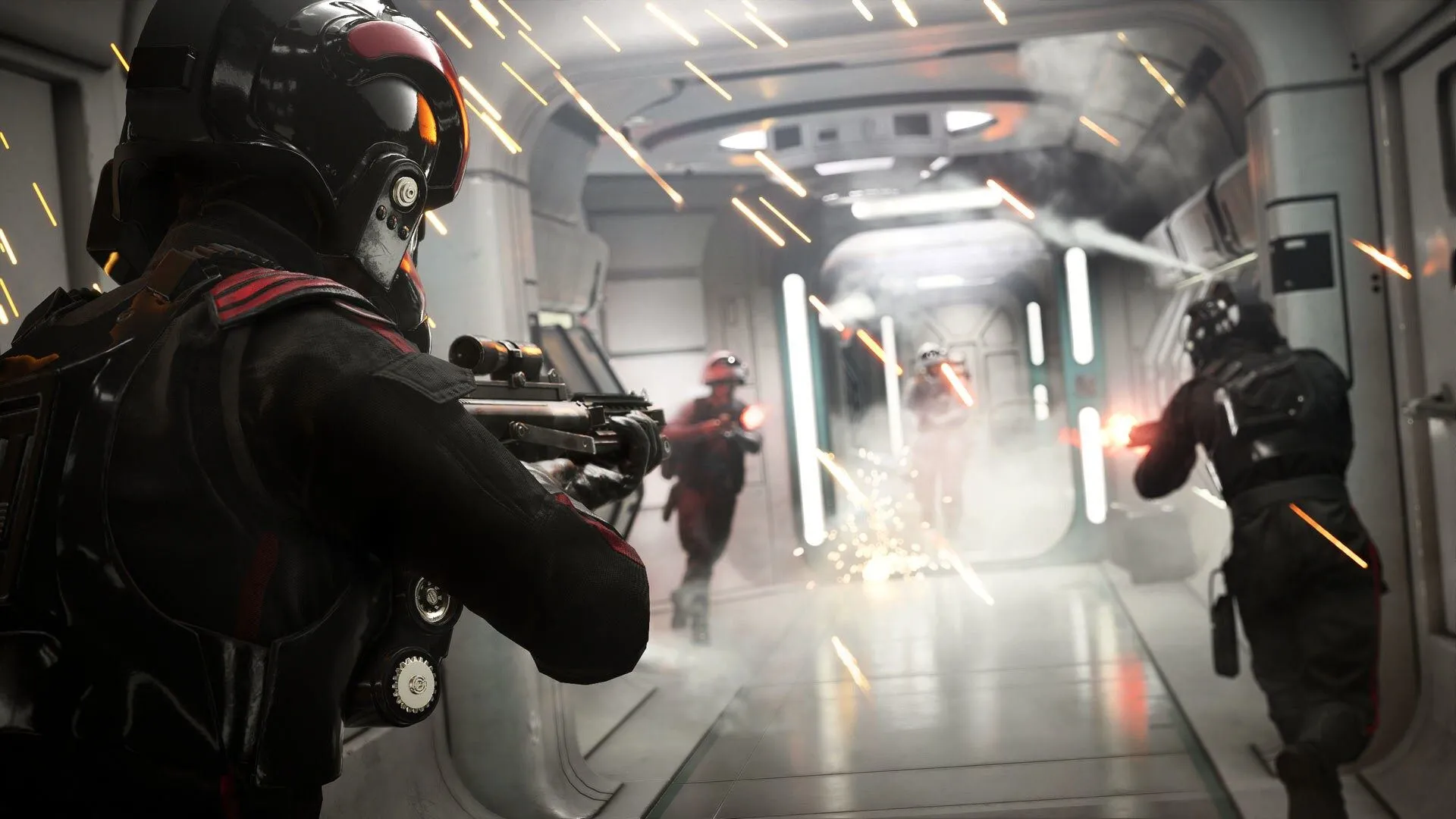 Quang cảnh trận chiến trong Star Wars Battlefront 2, lực lượng Đế Chế đối đầu với phiến quân, minh họa gameplay hành động kịch tính và tiềm năng mở rộng DLC.