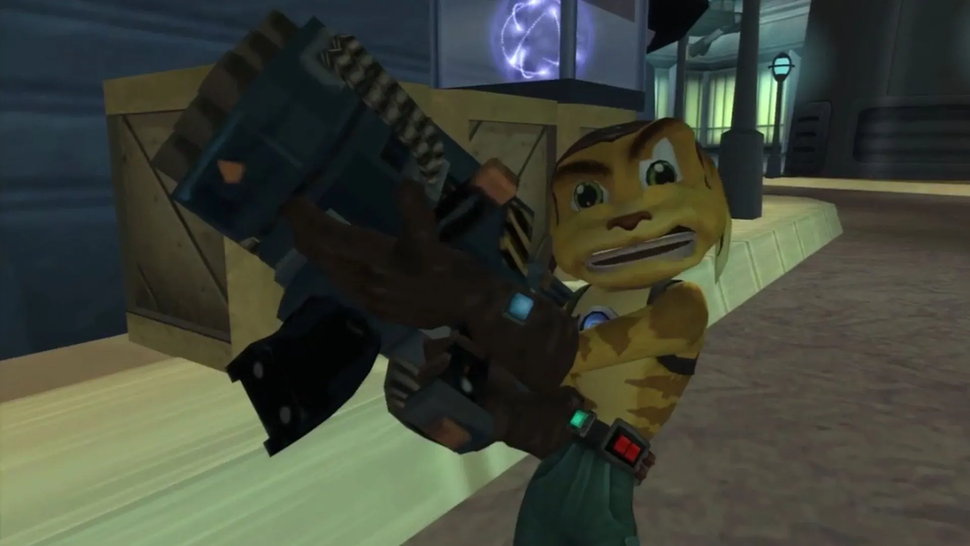 Ratchet sử dụng vũ khí R.Y.N.O. mạnh mẽ trong Ratchet &amp; Clank