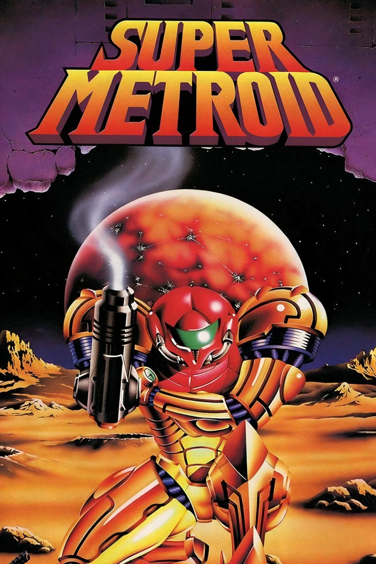 Ridley, kẻ thù truyền kiếp và boss thử thách trong Super Metroid, đang tung đòn tấn công lửa