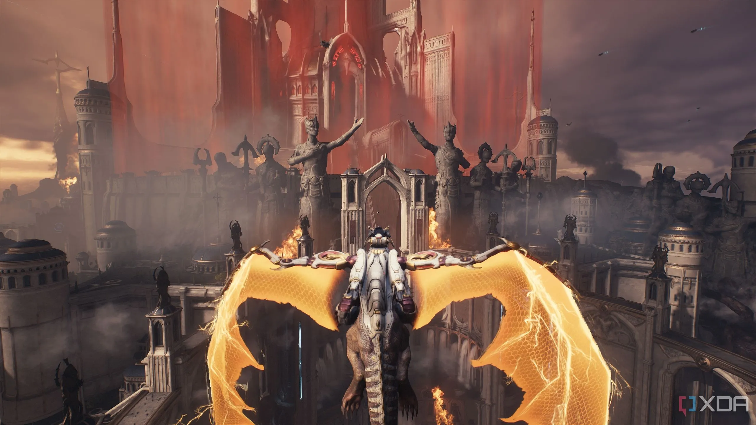 Rồng Serrat bay qua Thành phố Thánh trong Doom The Dark Ages