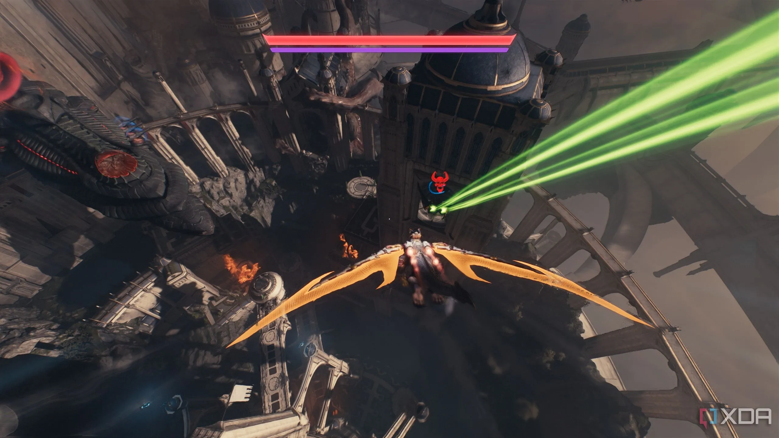 Rồng Serrat truy đuổi tàu Hell Fighter trong Doom The Dark Ages