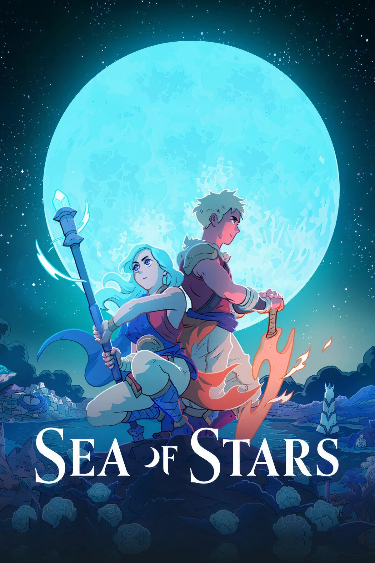 Sea of Stars: Cảnh chiến đấu rực rỡ với đồ họa pixel art tuyệt đẹp, gợi nhớ các tựa JRPG kinh điển.