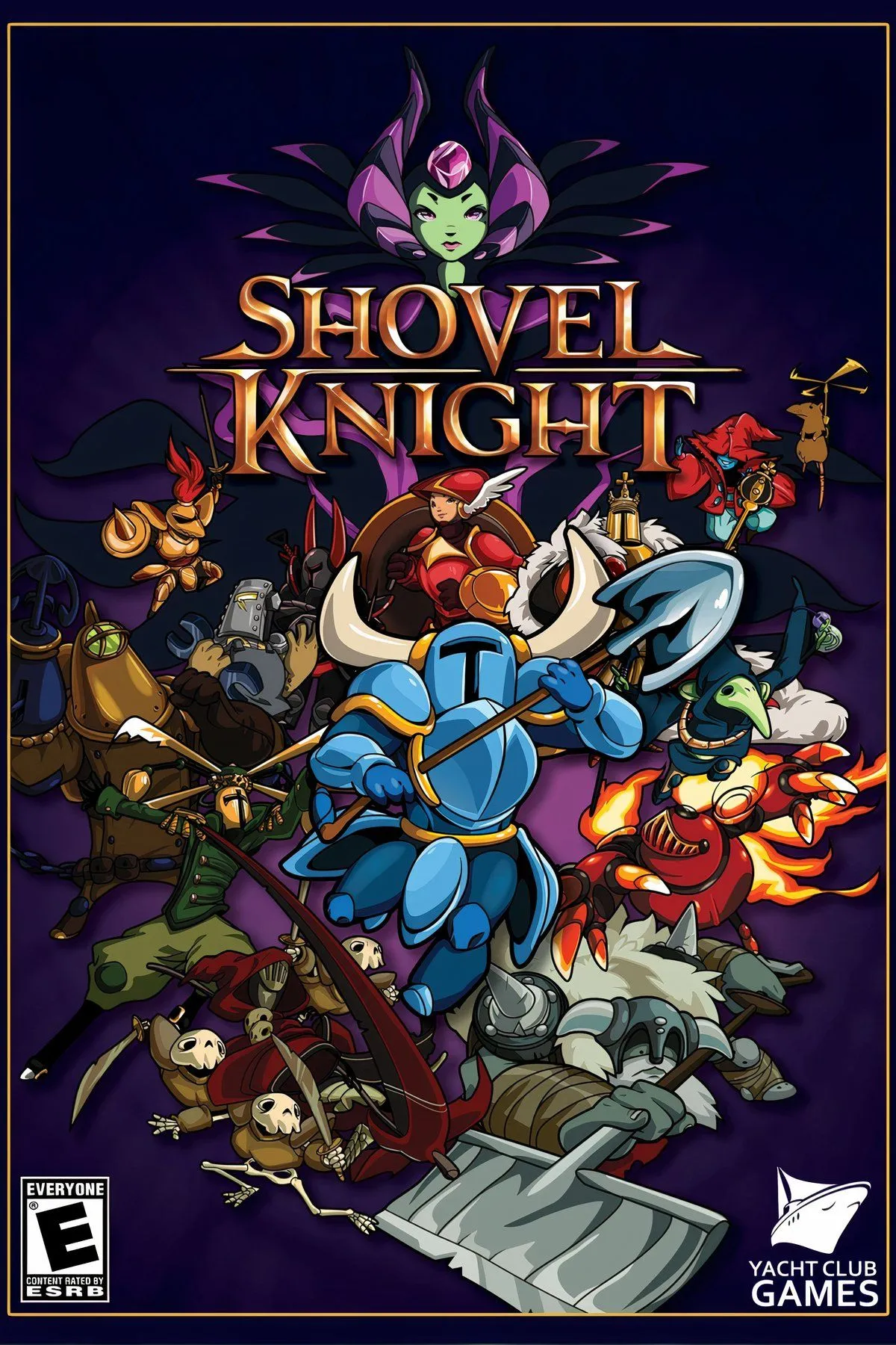 Shovel Knight trong hành động, minh họa lối chơi platformer 8-bit cổ điển với nhân vật hiệp sĩ dùng xẻng.