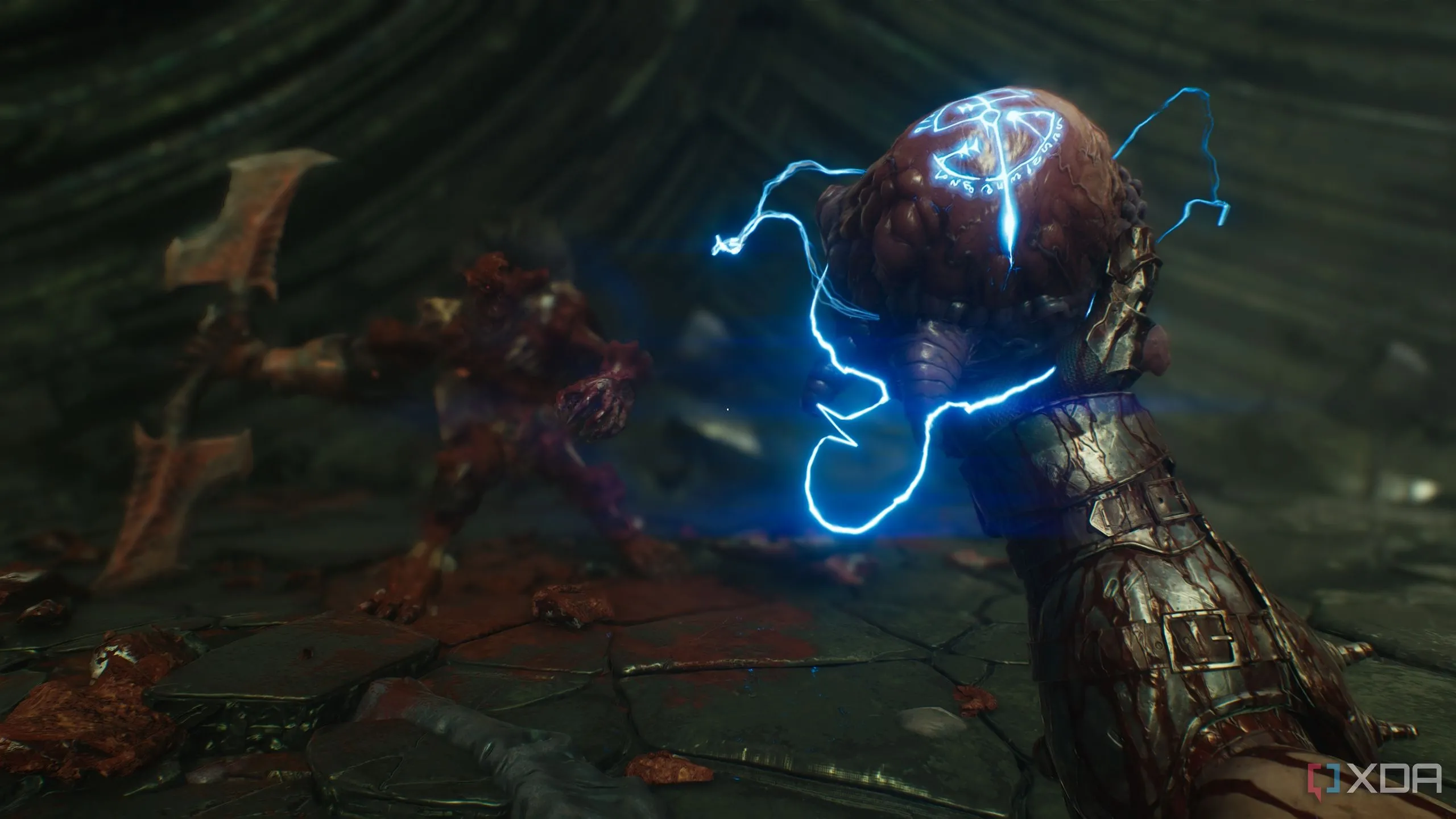 Slayer cầm Tinh hoa Quỷ dữ hồi máu tối đa trong Chapter 15 Doom: The Dark Ages.