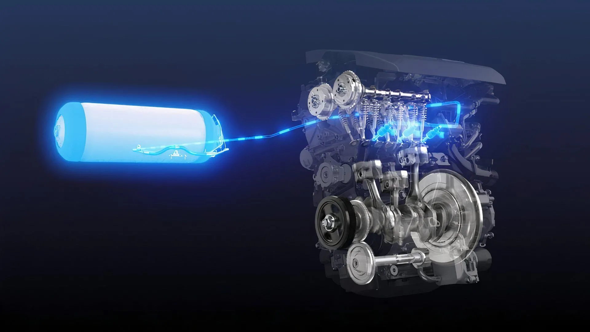 Sơ đồ mô tả nguyên lý hoạt động động cơ hydro của Toyota, minh họa xu hướng tìm kiếm giải pháp năng lượng sạch cho ngành ô tô song hành với AI vật lý