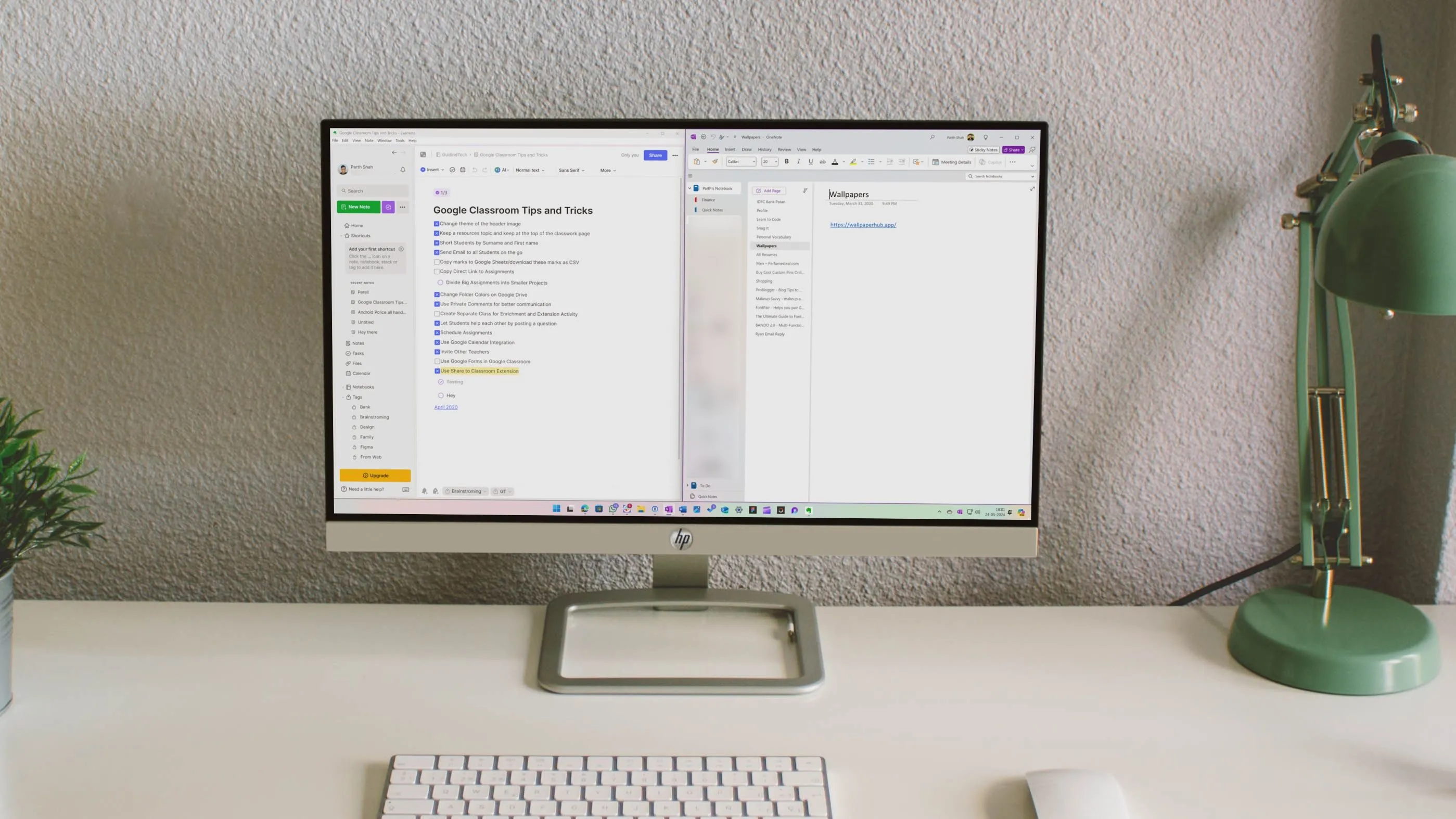 So sánh giao diện OneNote và Evernote