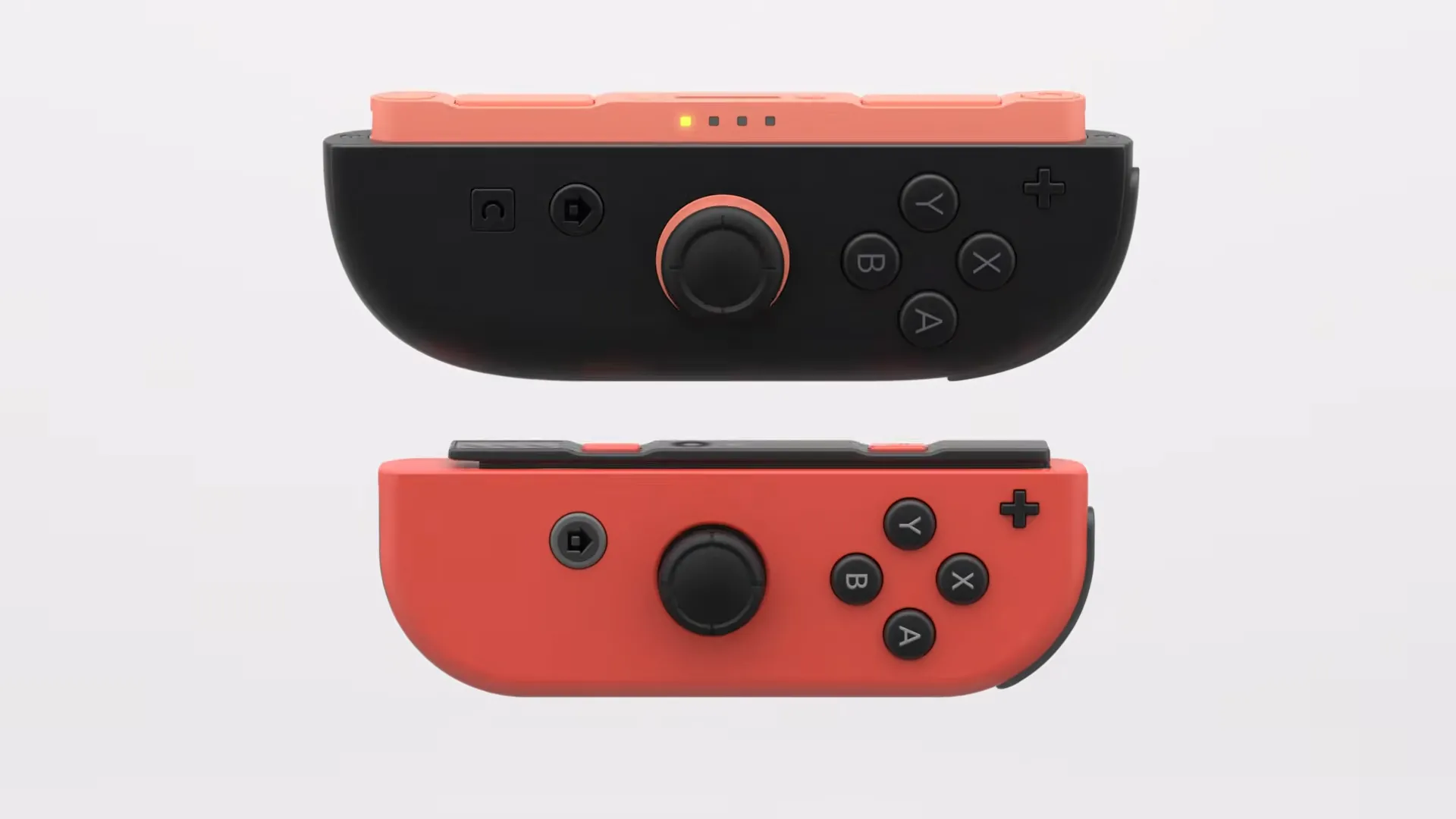 So sánh tay cầm Joy-Con của Nintendo Switch và Joy-Con 2 của Switch 2, cho thấy các cải tiến về thiết kế và nút bấm