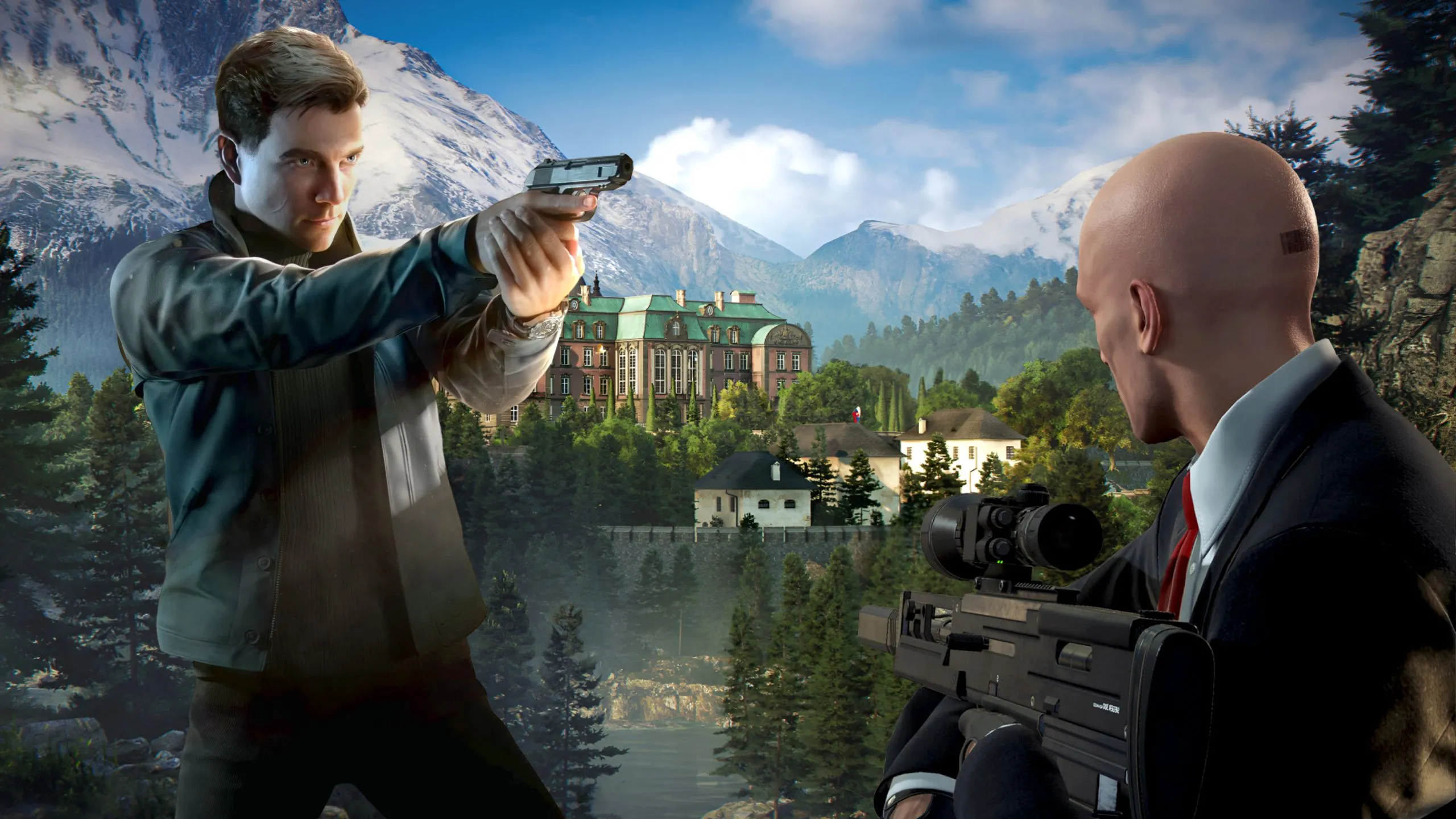 Sự so sánh giữa James Bond và Agent 47 từ Hitman, thể hiện phong cách điệp viên tương tự trong GoldenEye.