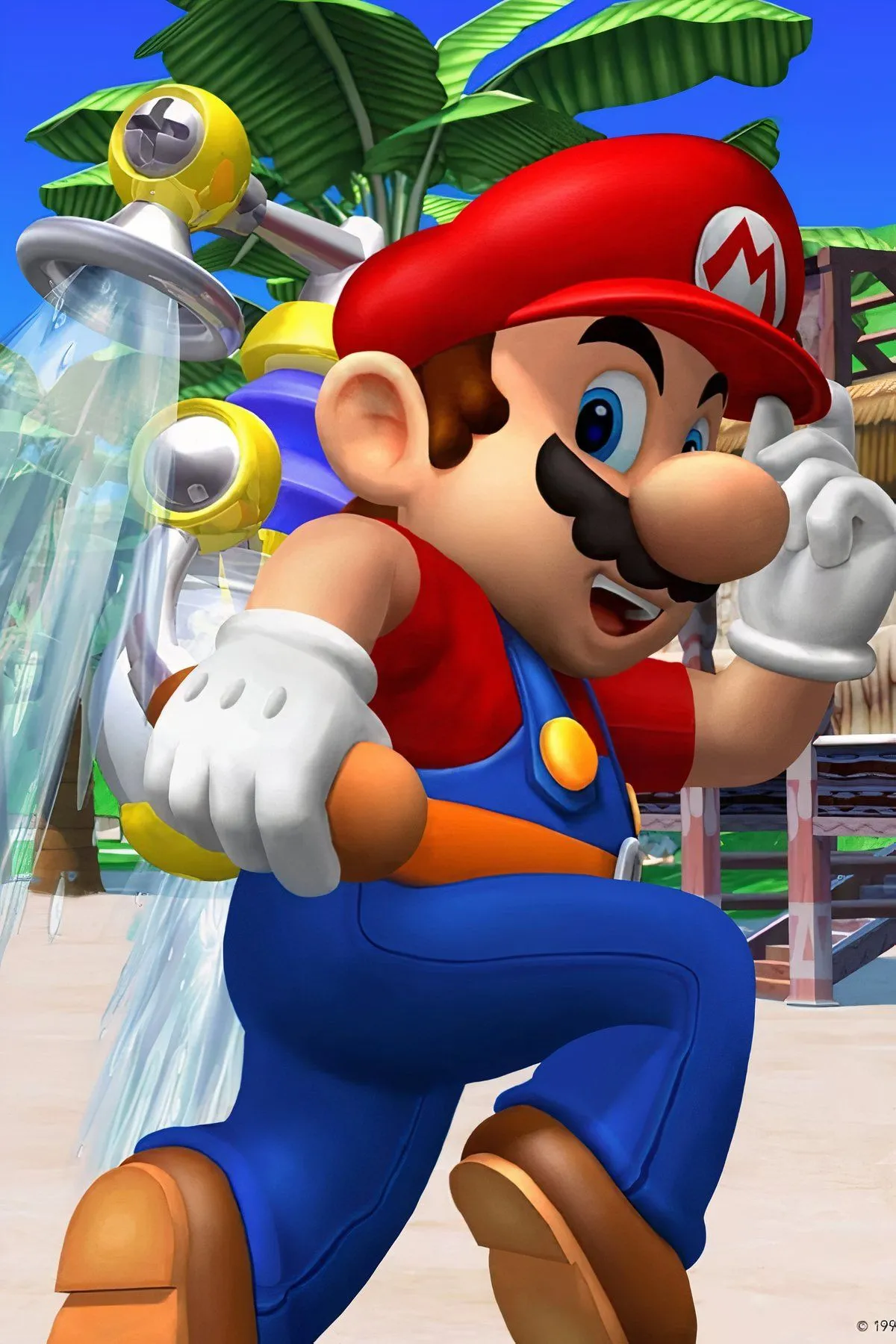 Super Mario Sunshine với Mario và FLUDD trên Isle Delfino