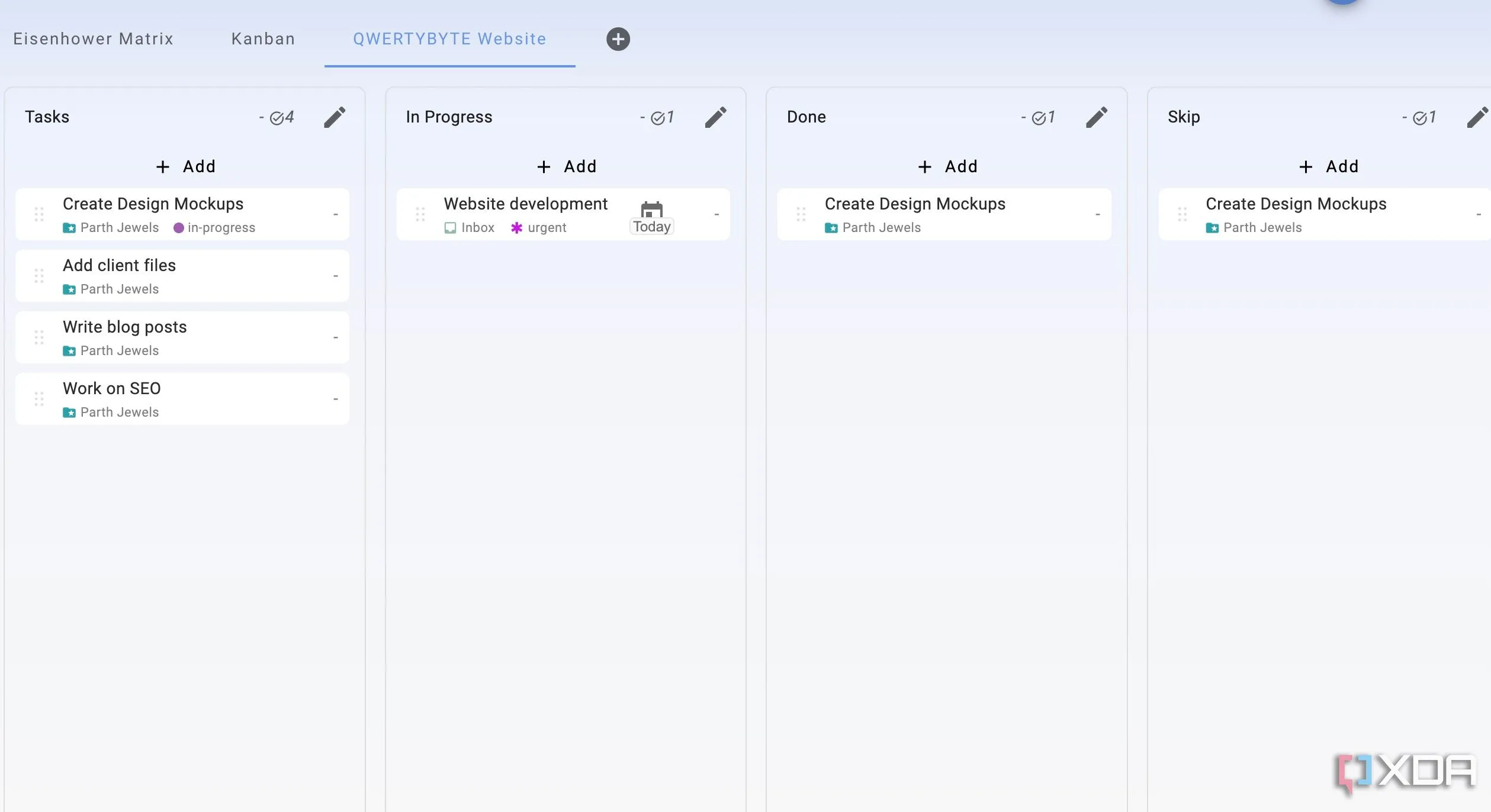 Super Productivity với các bảng Kanban tùy chỉnh để quản lý dự án cá nhân hiệu quả