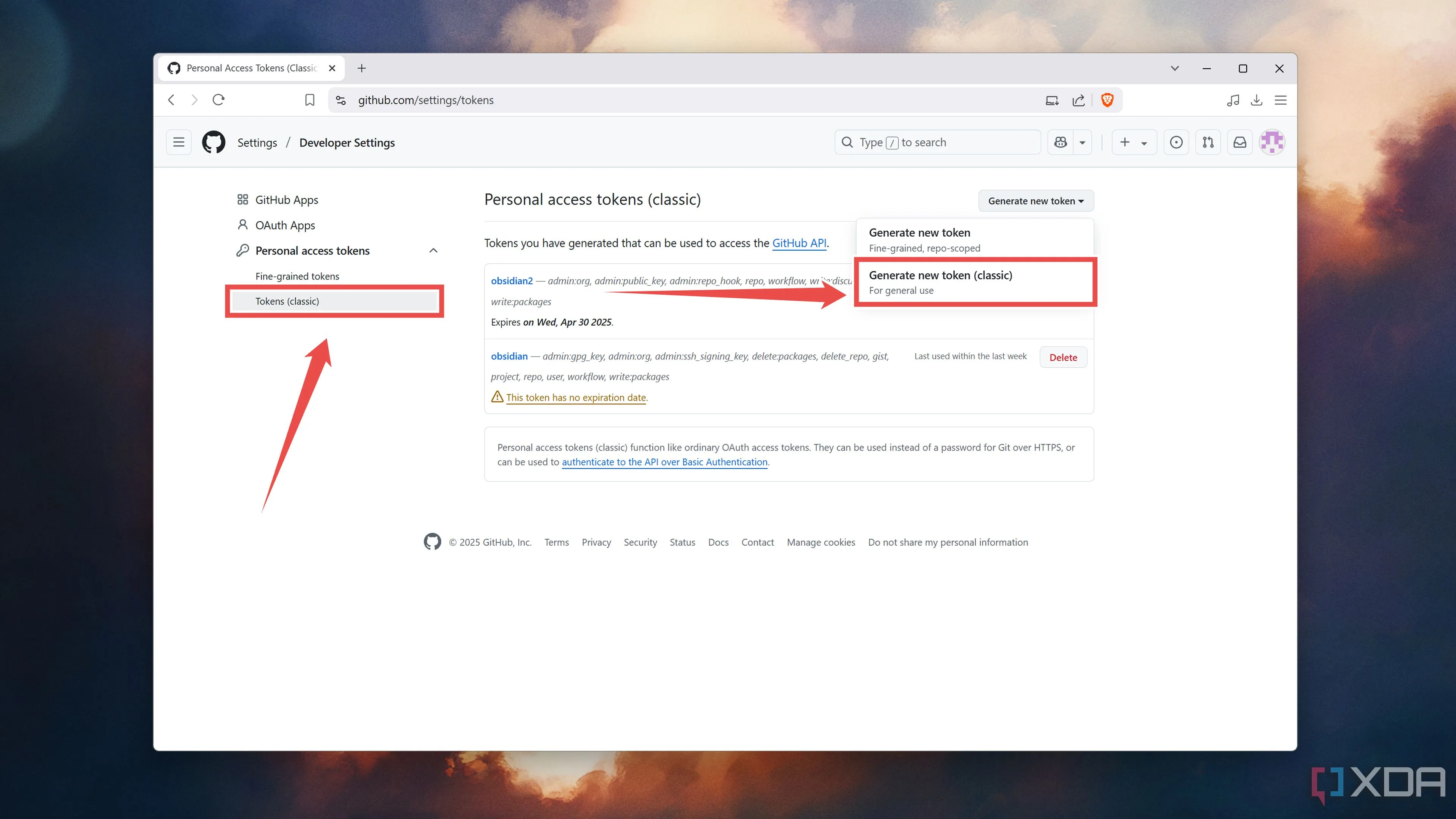 Tạo mới Personal Access Token (Classic) trên GitHub