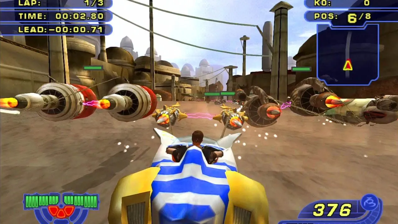 Tên game Star Wars Racer Revenge trên màn hình console
