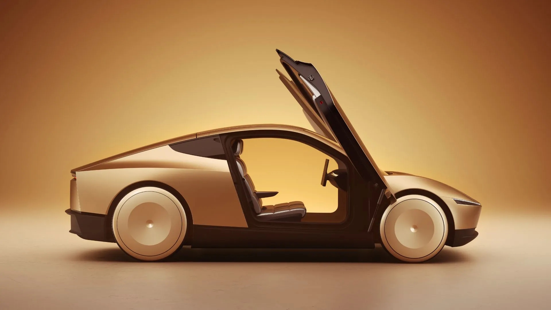 Tesla Cybercab với thiết kế cửa cánh bướm độc đáo, minh họa cho sự đổi mới trong công nghệ xe tự hành