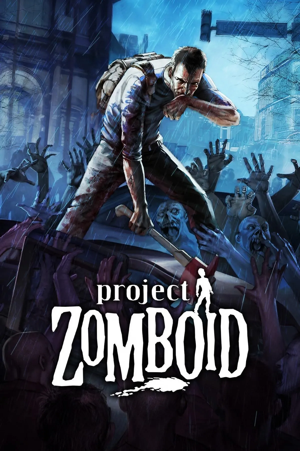 Thành phố hoang tàn và zombie trong góc nhìn isometric của Project Zomboid