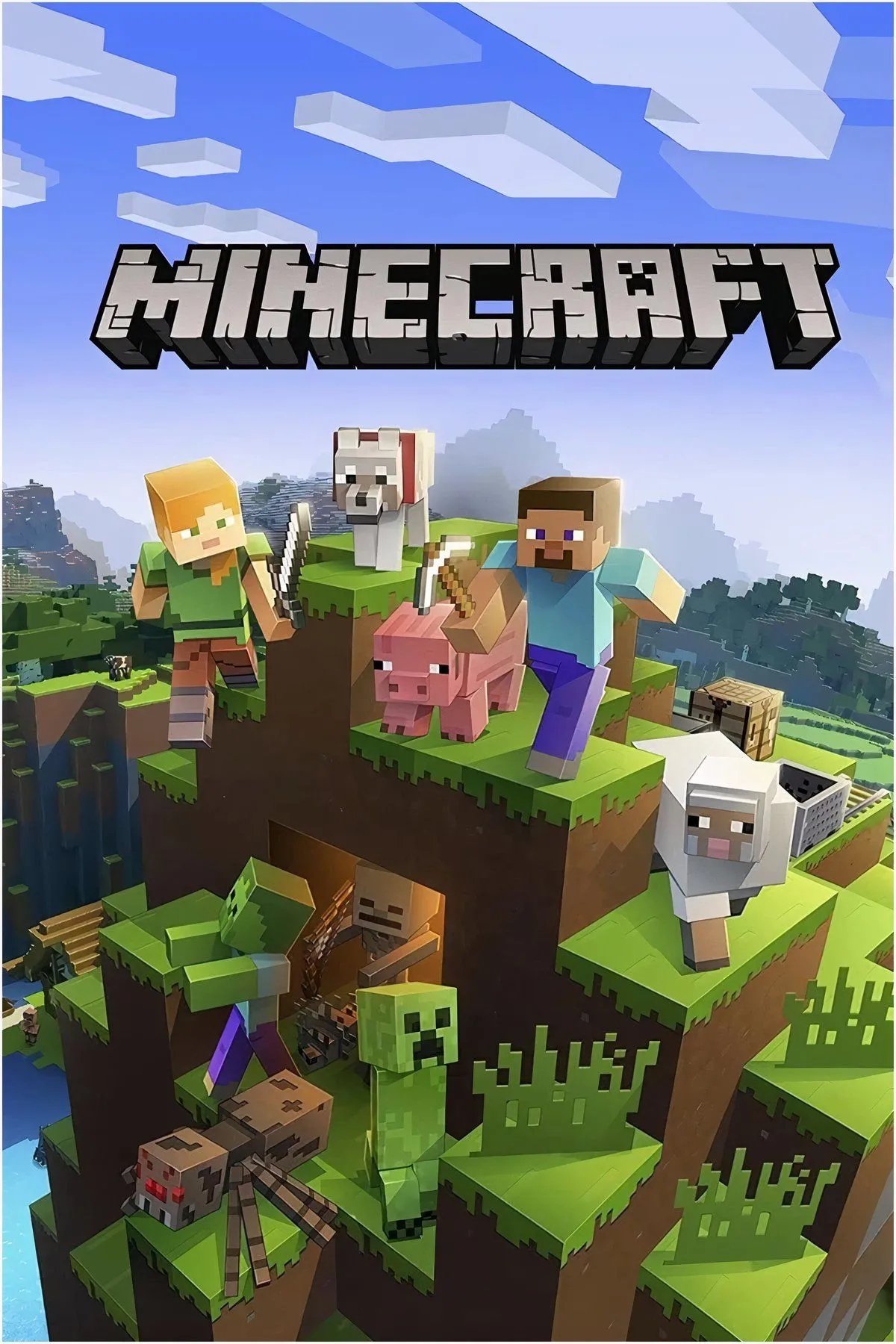 Thế giới khối hộp đặc trưng của Minecraft, minh họa khả năng xây dựng và khám phá vô tận trong game sandbox huyền thoại.
