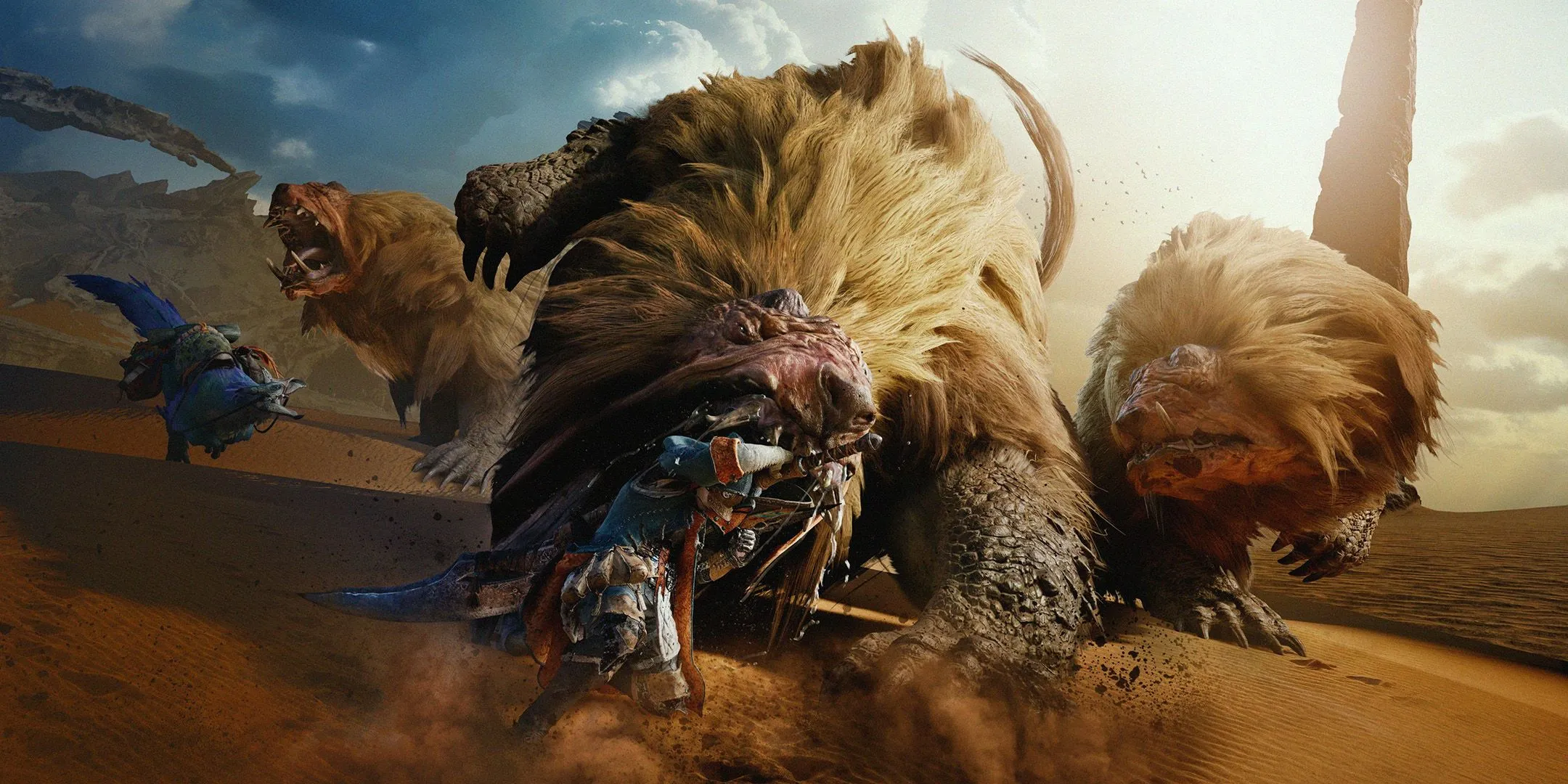 Thợ săn chiến đấu với quái vật trong Monster Hunter Wilds
