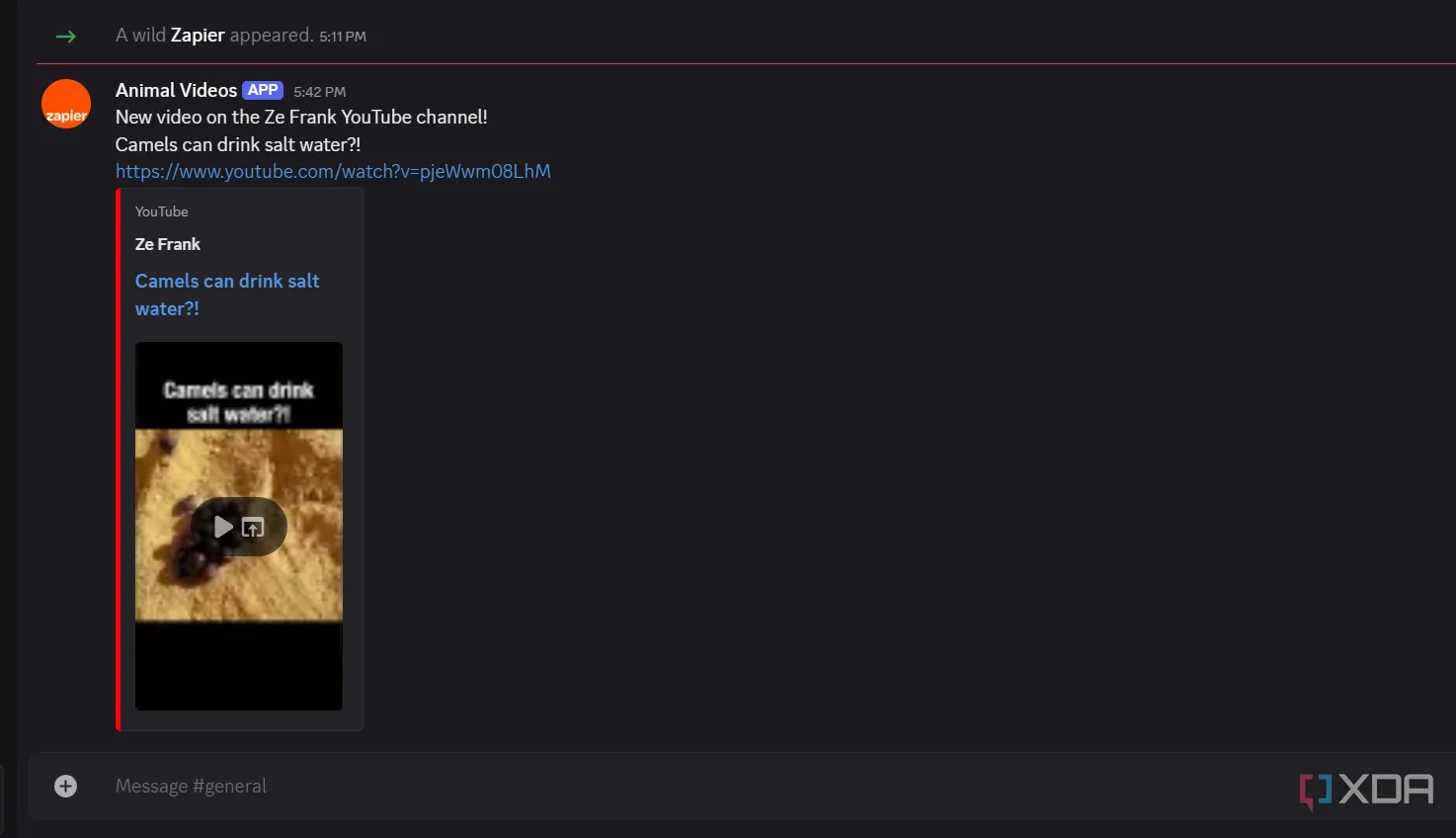 Thông báo video YouTube mới được gửi đến Discord thông qua Zapier