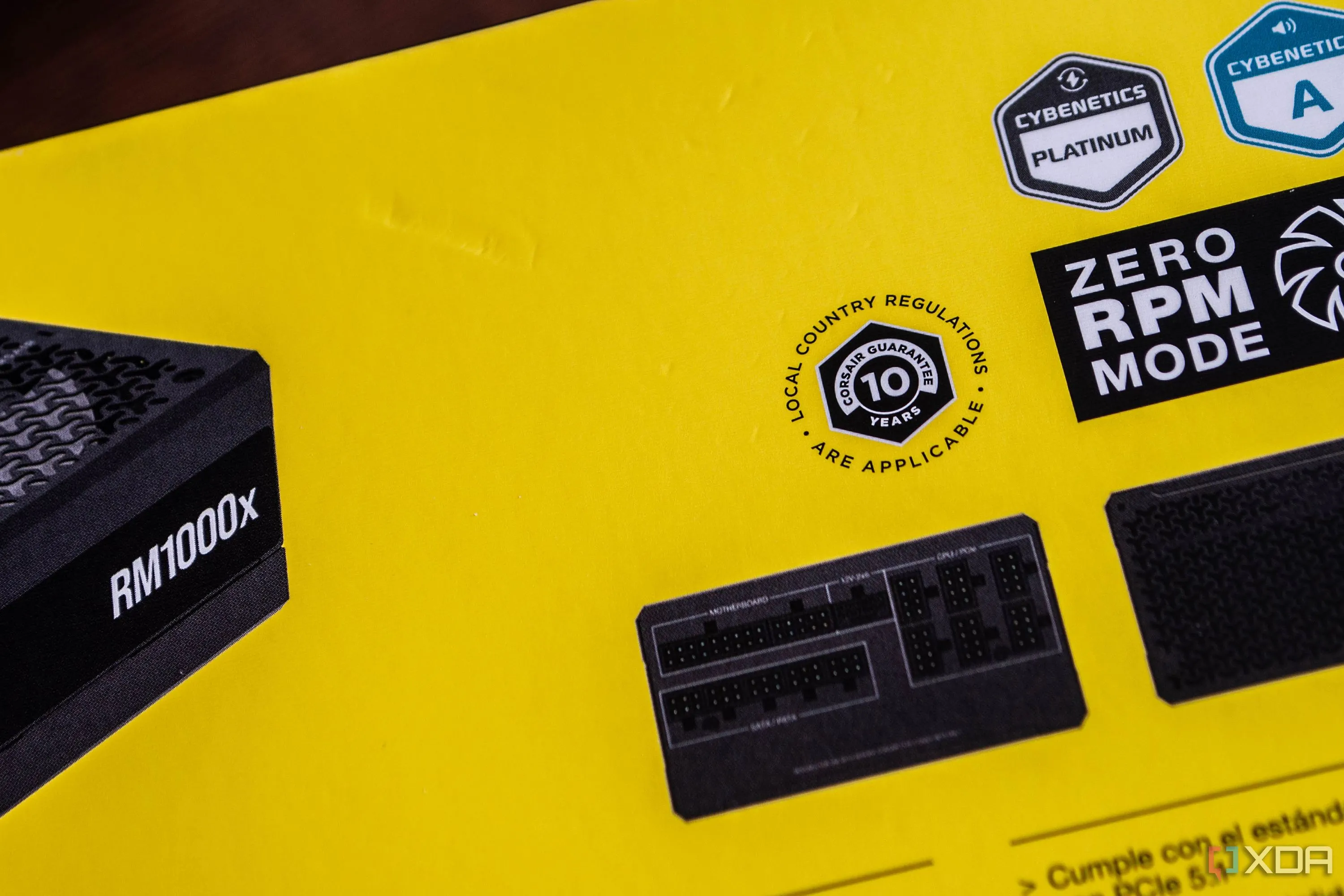 Thông tin bảo hành trên vỏ hộp PSU Corsair