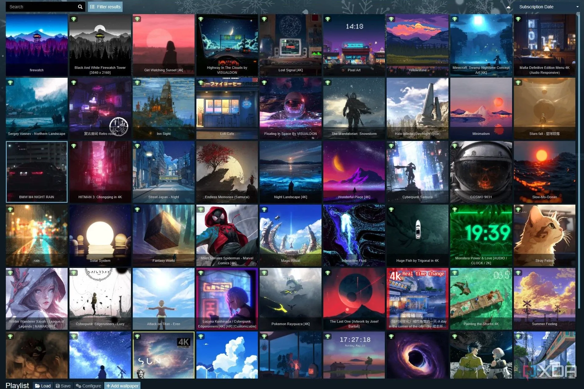 Thư viện Wallpaper Engine rộng lớn với hàng nghìn hình nền động từ cộng đồng