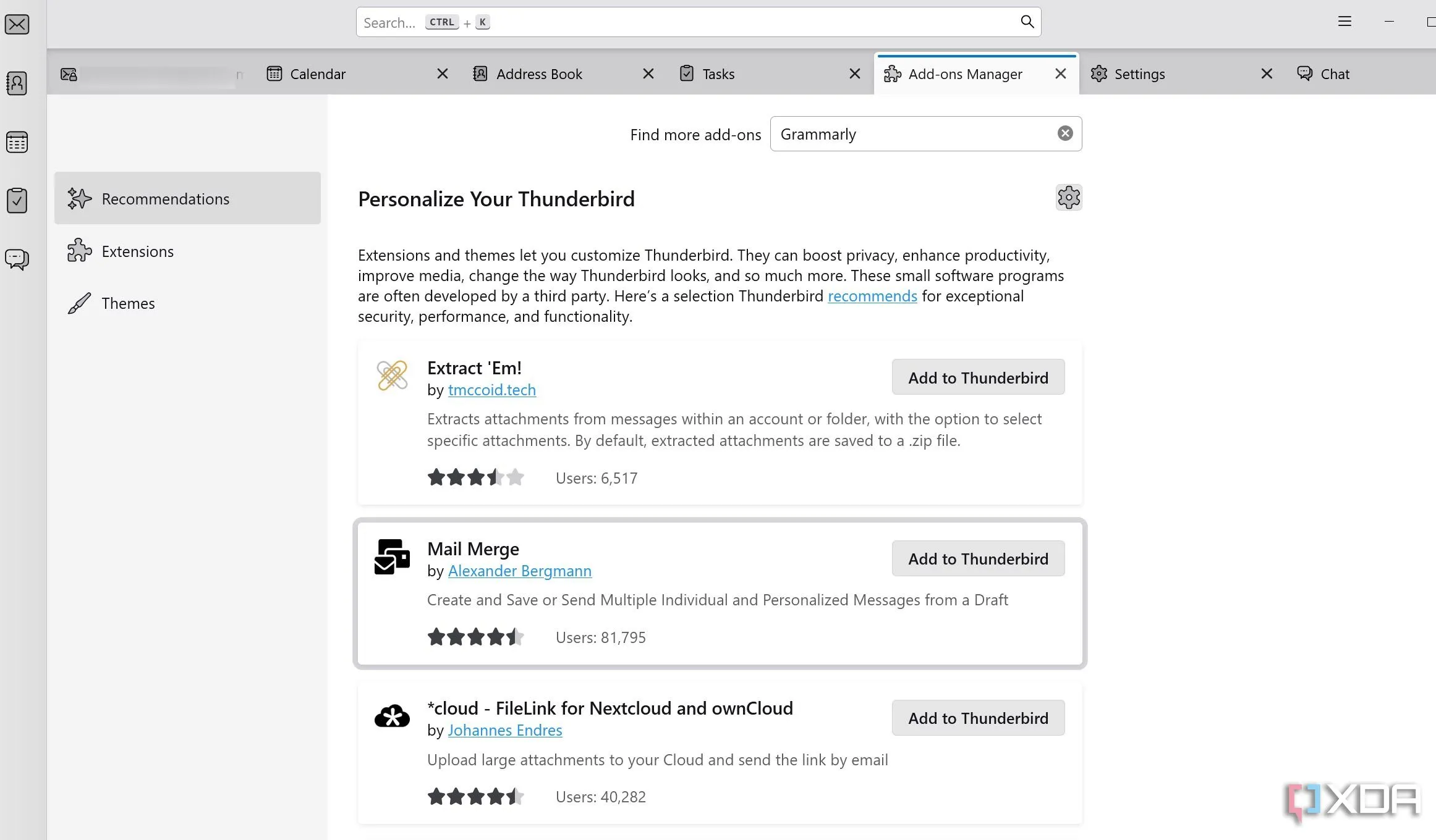 Thunderbird add-ins
