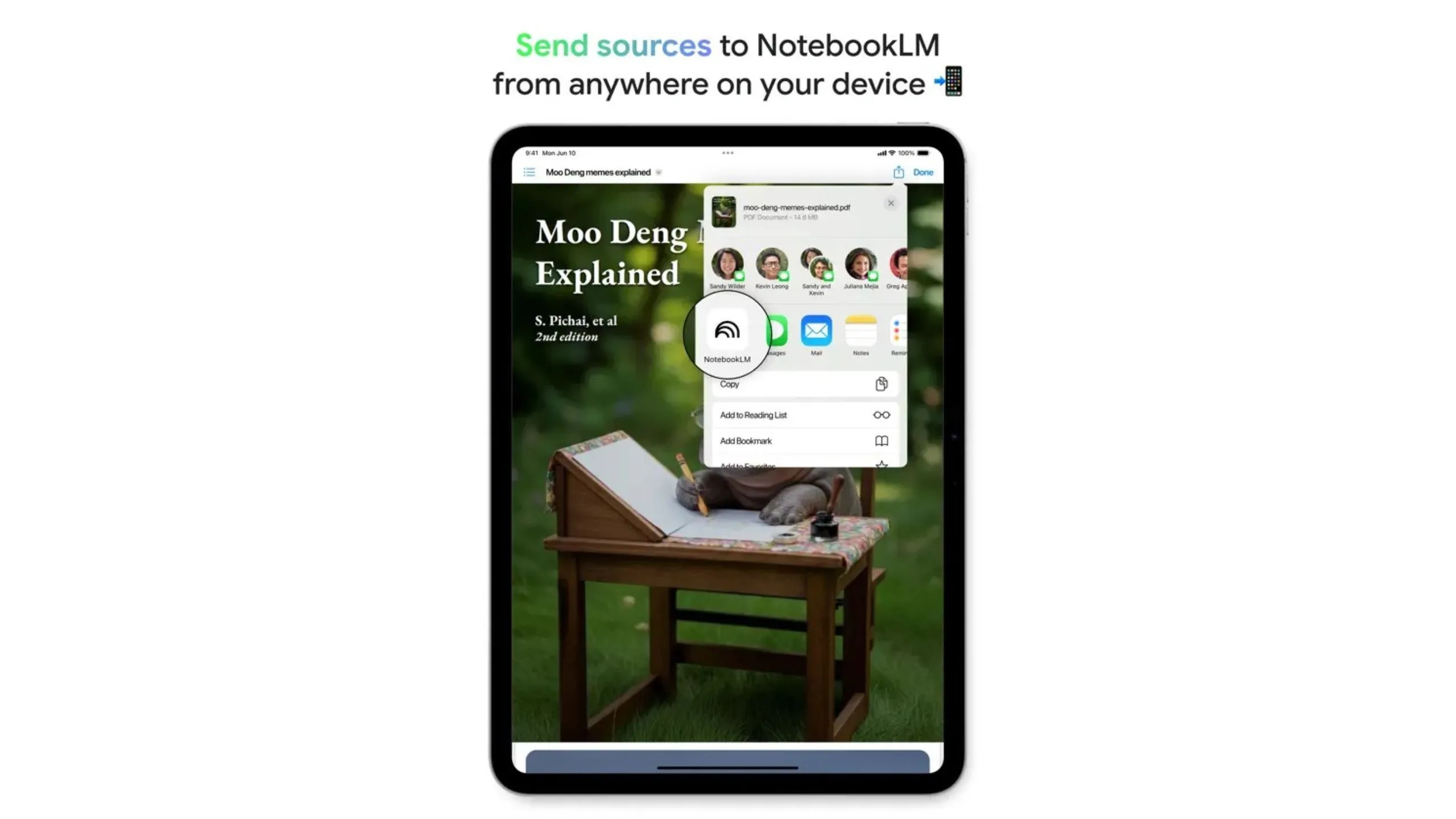 Tính năng thêm nguồn vào NotebookLM trên ứng dụng di động, hỗ trợ PDF, website và video