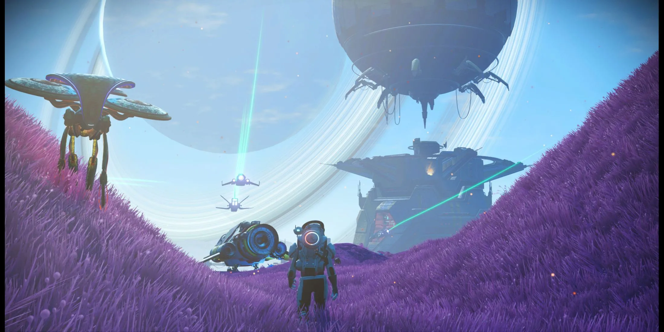 Trạm không gian và công trình của người chơi trong No Man's Sky