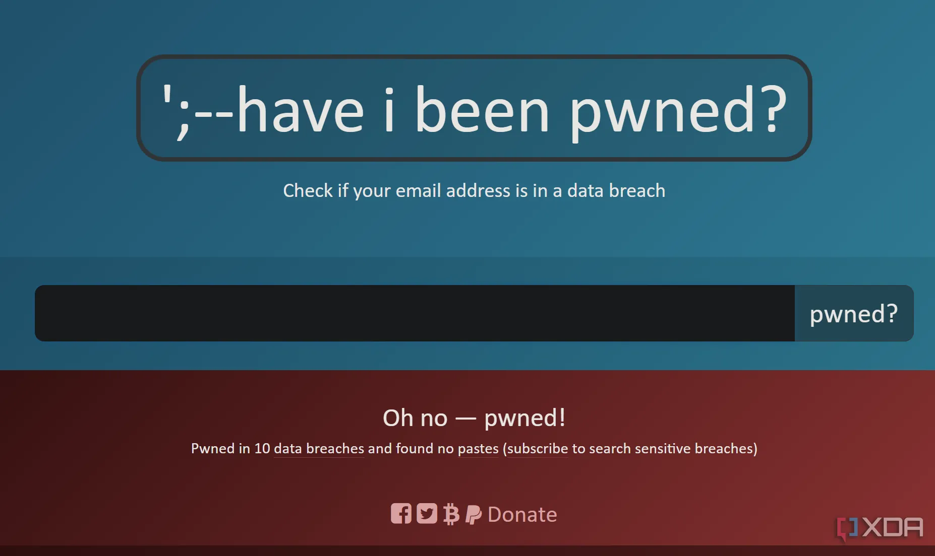 Trang web HaveIBeenPwned hiển thị trạng thái bị rò rỉ dữ liệu, công cụ hữu ích để kiểm tra xem mật khẩu hoặc thông tin cá nhân của bạn có bị lộ hay không.