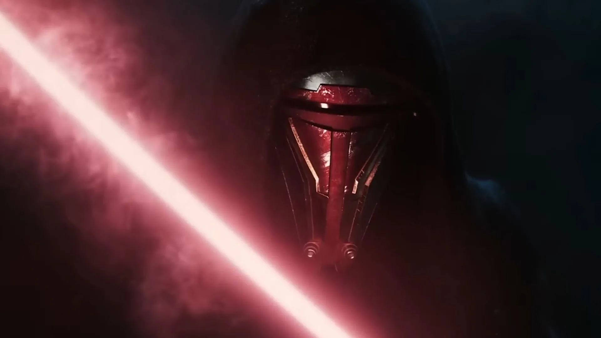 Tướng quân Revan, biểu tượng của Star Wars Knights of the Old Republic, với Lightsaber đang cháy rực trong trailer remake, gợi nhắc về cuộc chiến Jedi và Sith.