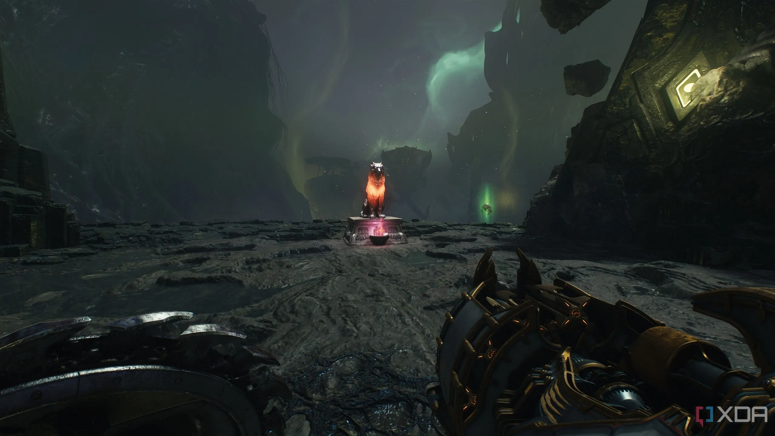 Tượng sói thứ nhất đang phát sáng trong Chương 16 Doom The Dark Ages