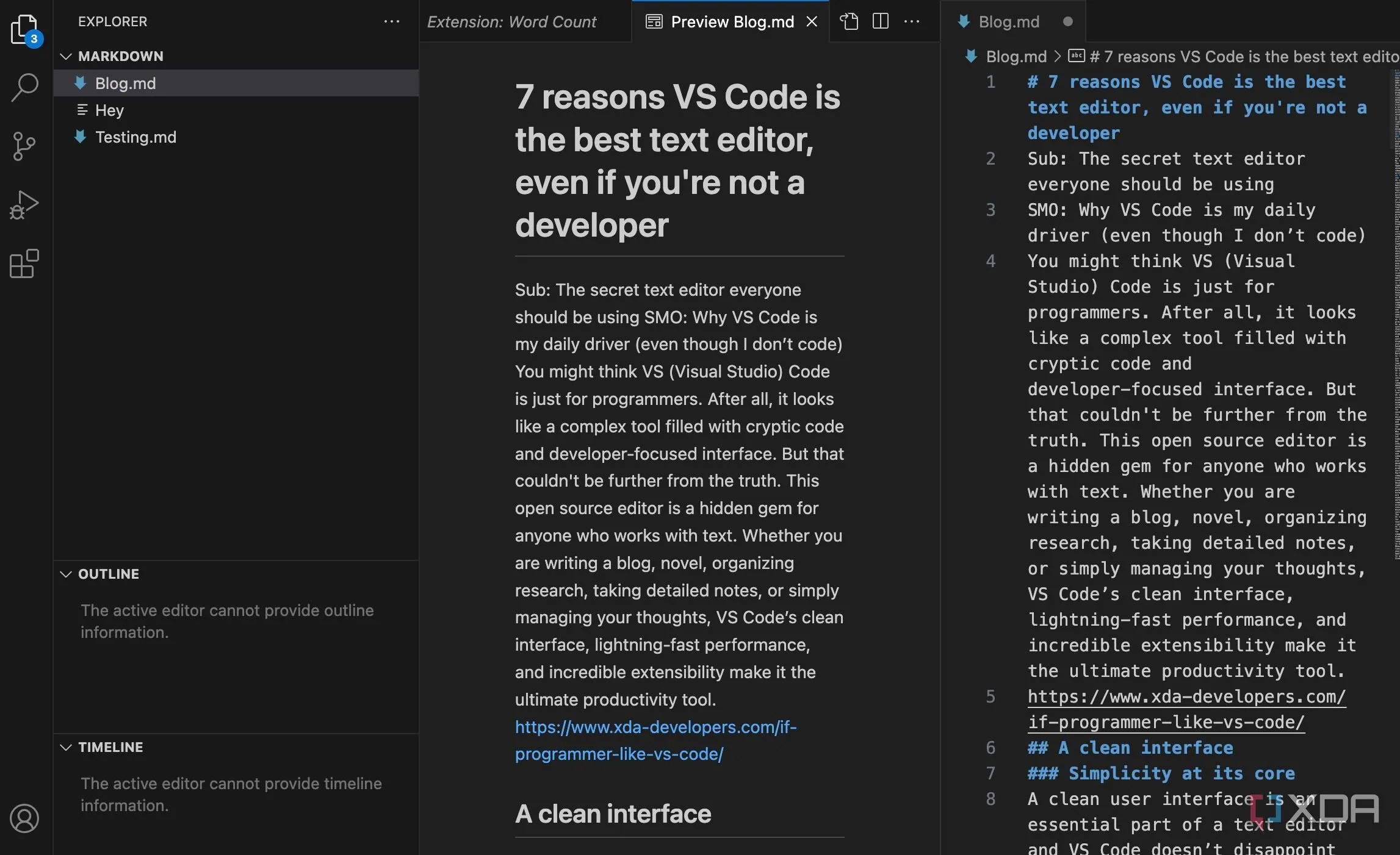 Visual Studio Code với chế độ chia màn hình, minh họa khả năng làm việc đa nhiệm