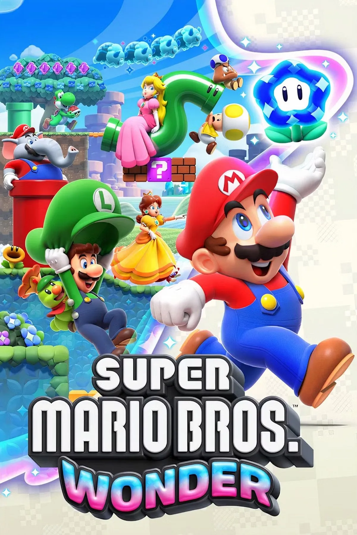 Yoshi màu xanh lá vui nhộn trong Super Mario Bros. Wonder